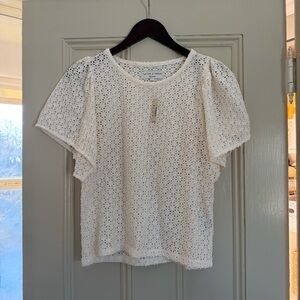 Madewell Cream Eyelet Blouse NWT